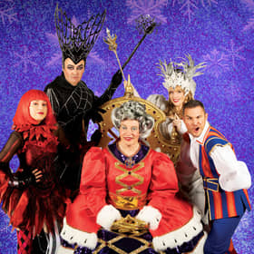The cast of Sleeping Beauty, the 2021 King's panto: Clare Gray, Grant Stott, Allan Stewart, Nicola Meehan and Jordan Young