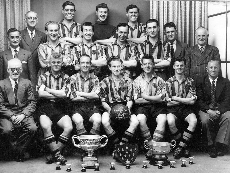 Coppersmiths Sports and Social Club at the end of their triumphant 1956-57 season