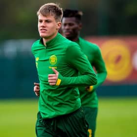 Celtic's Leo Hjelde during a during a training session at Lennoxtown  (Photo by Craig Williamson / SNS Group)
