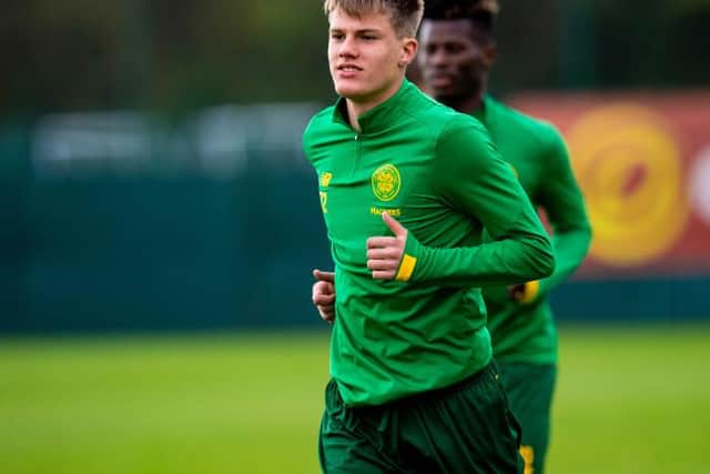 Celtic's Leo Hjelde during a during a training session at Lennoxtown (Photo by Craig Williamson / SNS Group)