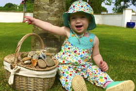 Toddler Beatrice George has raised nearly £30,000 for the NHS. Picture: Matthew George SWNS