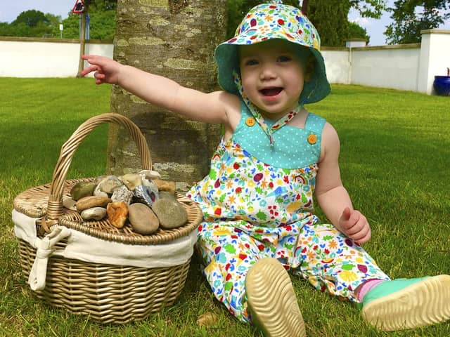Toddler Beatrice George has raised nearly £30,000 for the NHS. Picture: Matthew George SWNS