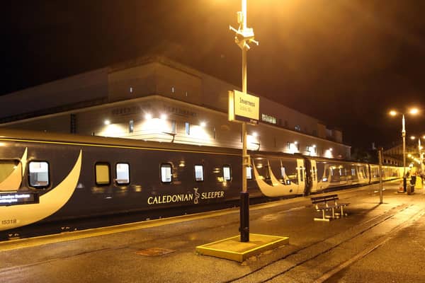 A Caledonian Sleeper train at Inverness Station. Picture: Andrew Smith.