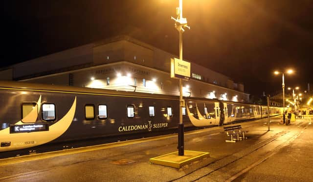 A Caledonian Sleeper train at Inverness Station. Picture: Andrew Smith.