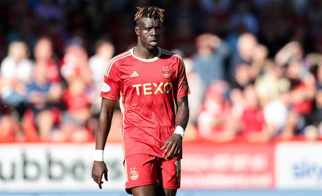 Aberdeen's Pape Habib Gueye suffered alleged racial abuse during the draw against PAOK. (Photo by Ewan Bootman / SNS Group)