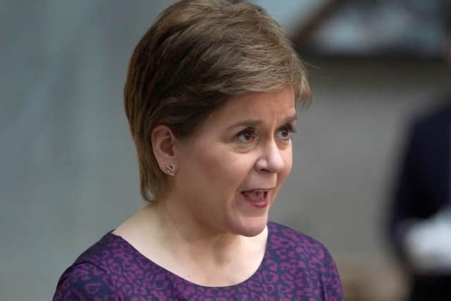 First Minister Nicola Sturgeon speaks to the media at the Scottish Parliament in Edinburgh. Picture: Andrew Milligan/PA Wire