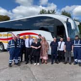 The team at Kilwinning-based Shuttle Buses - all 70 employees have been given a stake in the business. Picture: contributed.
