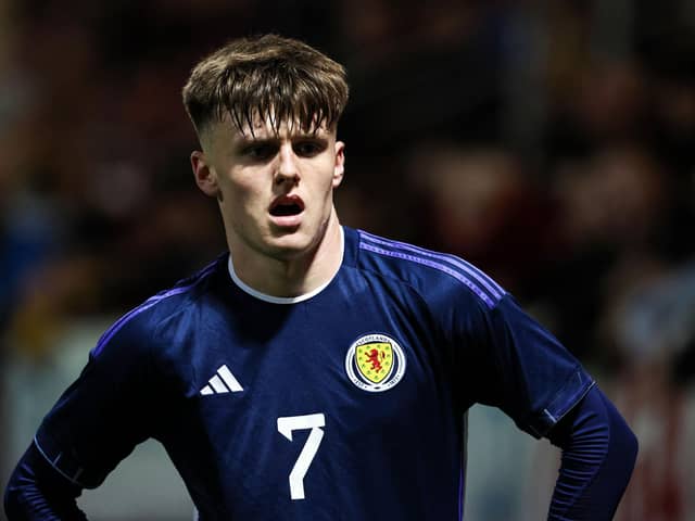 Ben Doak saw his penalty saved as Scotland Under 21s were held to a draw in Hungary. (Photo by Ross MacDonald / SNS Group)