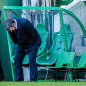 St Johnstone manager Callum Davidson despairs during the cinch Premiership match between Hibernian and St. Johnstone at Easter Road.  (Photo by Ross Parker / SNS Group)