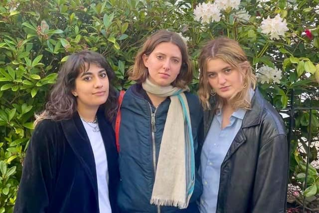 Edinburgh University students (left to right) Grace Payne-Kumar, Elsa Pearl and Lula Ashdown