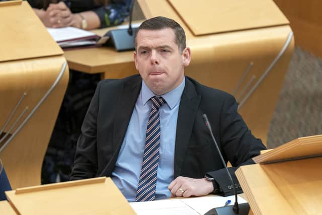 Scottish Conservative leader Douglas Ross during First Minister's Questions (FMQs) in the main chamber of the Scottish Parliament in Edinburgh. Picture: PA