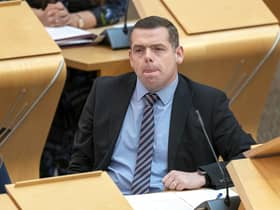 Scottish Conservative leader Douglas Ross during First Minister's Questions (FMQs) in the main chamber of the Scottish Parliament in Edinburgh. Picture: PA