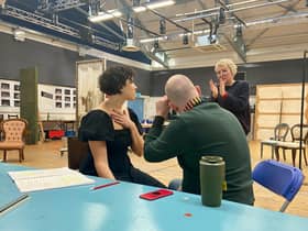 Zinnie Harris directing Nicole Cooper and Adam Best in Macbeth (An Undoing) PIC: Heather Johns