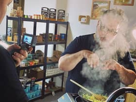 MasterChef winner Steven Wallis filming and cooking with ingredients available from Beautiful Planet