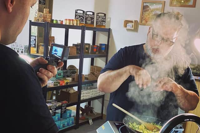 MasterChef winner Steven Wallis filming and cooking with ingredients available from Beautiful Planet
