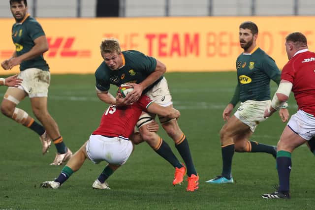 Pieter-Steph du Toit injured his shoulder in the second Test against the Lions. Picture: EJ Langner/Gallo Images/Getty Images