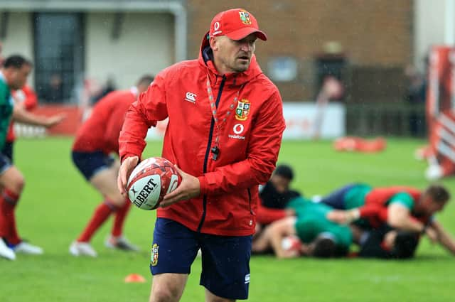 Lions attack coach Gregor Townsend during a training session in Saint Peter, Jersey. Picture: David Rogers/Getty Images