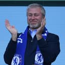 Chelsea's Russian owner Roman Abramovich applauds, as players celebrate their league title win at the end of the Premier League football match between Chelsea and Sunderland at Stamford Bridge in London on May 21st, 2017. Photo: BEN STANSALL/AFP via Getty Images.