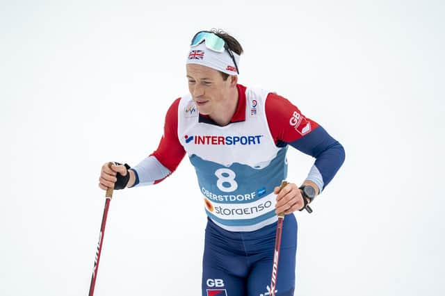Andrew Musgrave in action during the FIS Nordic World Ski Championships on March 7, 2021 in Oberstdorf, Germany. (Photo by Millo Moravski/Agence Zoom/Getty Images)