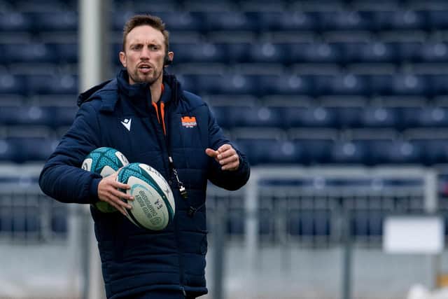 Edinburgh coach Mike Blair believes the match against Saracens will be “a great test for us in terms of where we are and where we can get to”.  (Photo by Ross Parker / SNS Group)
