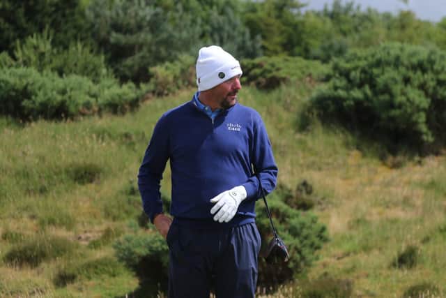 American Michae Block pictured during a practice round at Dundonald Links for Tuesday's Open Final Qualifying at the Ayrshire venue. Picture: Dundonald Links