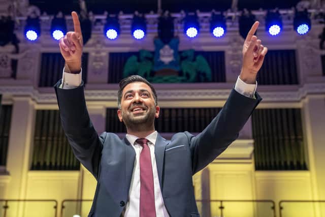 First Minister Humza Yousaf may have pleased the Caird Hall crowd, but his wider audience is unlikely to have been impressed (Picture: Jane Barlow/PA)
