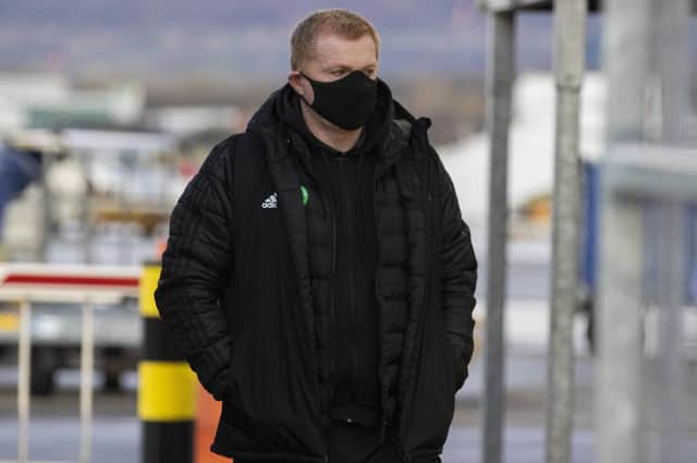 Celtic manager Neil Lennon is pictured as Celtic leave from Glasgow Airport for their midseason training camp in Dubai on January 2 (Picture: Craig Williamson/SNS Group)