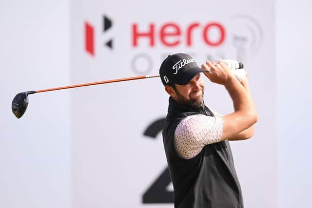 Scott Jamieson in action during the second round of the Hero Open at Fairmont St Andrews. Picture: Ross Kinnaird/Getty Images.