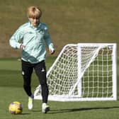 LENNOXTOWN, SCOTLAND - APRIL 01: Kyogo Furuhashi
 during a Celtic training session at Lennontown, on April 01, 2022, in Lennoxtown, Scotland. (Photo by Paul Devlin / SNS Group)