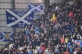 Scotland fans had a nervy night in Torshavn. (Photo by JONATHAN NACKSTRAND/AFP via Getty Images)