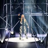 Singer Sam Ryder performs on behalf of The United Kingdom during the final of the Eurovision Song contest 2022 on May 14, 2022 at the Pala Alpitour venue in Turin. (Photo by Marco BERTORELLO / AFP) (Photo by MARCO BERTORELLO/AFP via Getty Images)