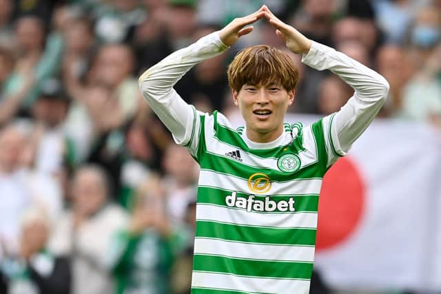 Celtic striker Kyogo Furuhashi will be missing for at least a month. Picture: SNS