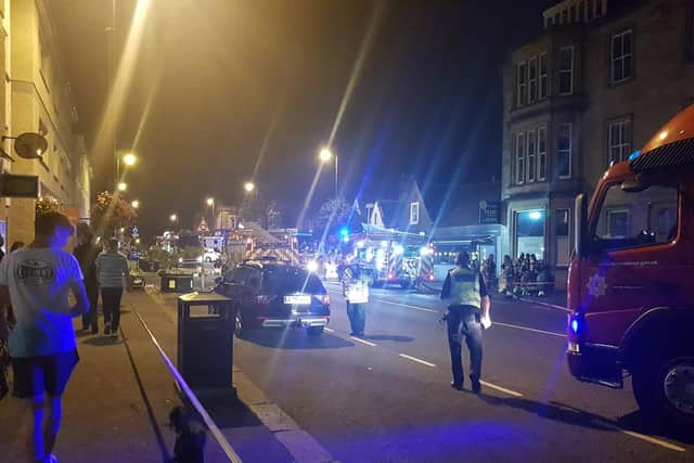 Fire engines seen on the streets of Bridge of Allan on Saturday night (Photo: Sarah Cameron).