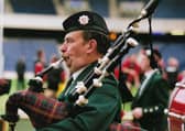 Gordon Campbell taught hundreds of bagpipe players in Scotland and abroad; here he is at Murrayfield Stadium in 2004