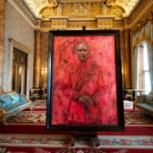 The unveiling of artist Jonathan Yeo's portrait of the King in the blue drawing room at Buckingham Palace, London. The portrait was commissioned in 2020 to celebrate the then Prince of Wales's 50 years as a member of The Drapers' Company in 2022. The artwork depicts the King wearing the uniform of the Welsh Guards, of which he was made Regimental Colonel in 1975 PIC: Aaron Chown/PA Wire