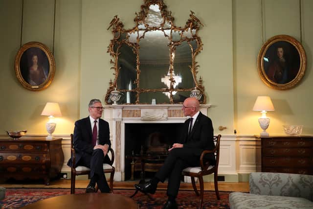 Prime Minister Keir Starmer meeting First Minister of Scotland John Swinney at Bute House, Edinburgh