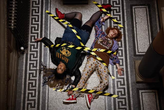 Bronté Barbe and Rebekah Hinds pose featured in the Fringe musical Kathy and Stella Solve a Murder! Picture: Jeff J Mitchell/Getty Images