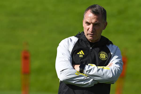 Celtic manager Brendan Rodgers during a training session at Lennoxtown on August 24, 2023, in Glasgow, Scotland. (Photo by Rob Casey / SNS Group)