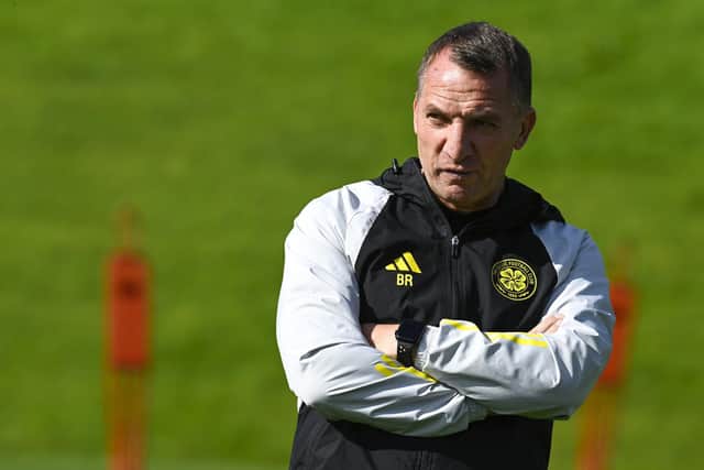 Celtic manager Brendan Rodgers during a training session at Lennoxtown on August 24, 2023, in Glasgow, Scotland. (Photo by Rob Casey / SNS Group)