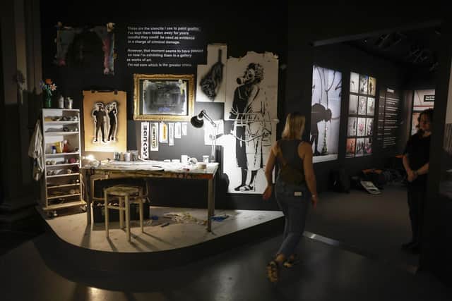 Installation view of Banksy: Cut & Run at GoMA in Glasgow PIC: Jeff J Mitchell/Getty Images