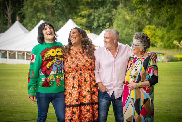 Are they laughing at the bakers’ distress? Picture: Channel 4 / Mark Bourdillon.