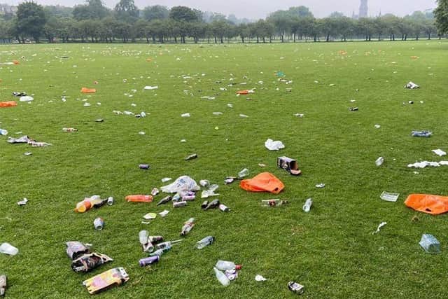 The Inspector Rebus whodunnit writer was among Edinburgh residents outraged by littering on The Meadows