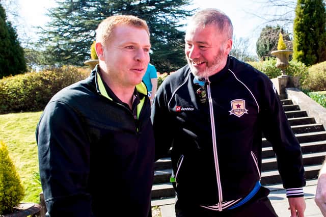 Former Rangers manager Ally McCoist (right) with Neil Lennon. Pic SNS