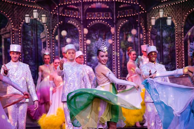 Ashlie on stage at the Moulin Rouge Pic: Philippe Wojazer