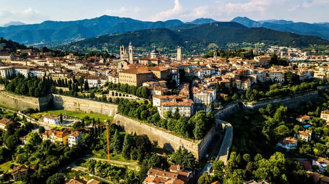 Citta Alta or Upper Town, the old walled city of Bergamo in Italy's Lombardy region. Pic: PA Photo/Alamy.