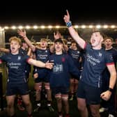Merchiston Castle celebrate winning the U18 Schools Cup Final against Edinburgh Academy at BT Murrayfield. (Photo by Paul Devlin / SNS Group)