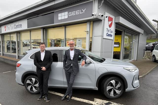 Jonathan Conway, sales manager at Geely Glasgow South and Brian Fraser, sales manager at Geely Glasgow Central.