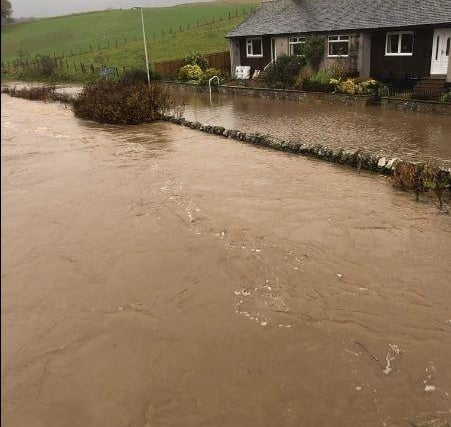 Flooding at Dura Den Road to Pitscottie