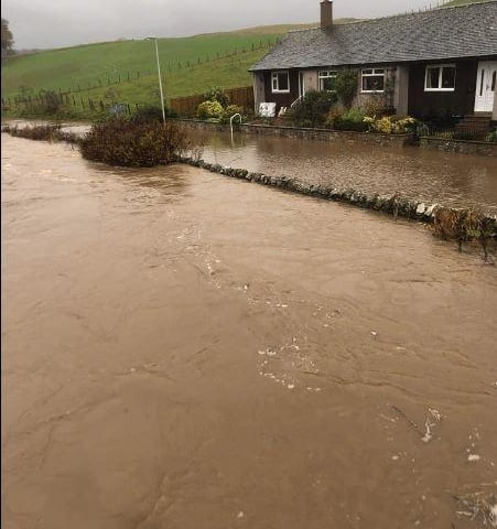 Flooding at Dura Den Road to Pitscottie