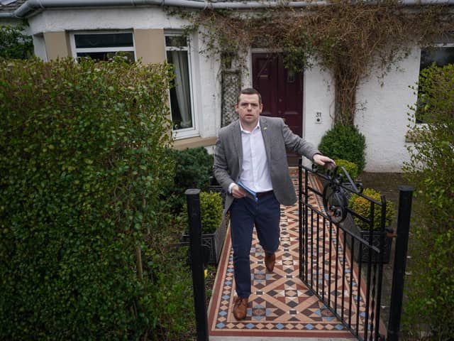Scottish Conservatives leader Douglas Ross out canvassing event in Edinburgh ahead of the local elections last year (Picture: Peter Summers/Getty Images)